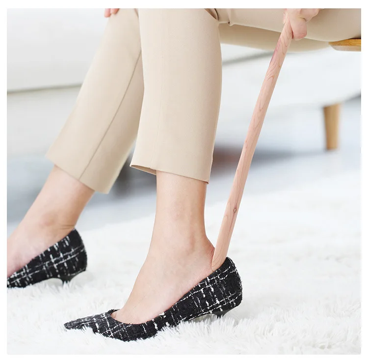 Qualitell деревянный Shoehorn кедр твердой древесины помочь в обуви натуральное дерево, благовония палка Уход за ногами ручной инструмент Pull