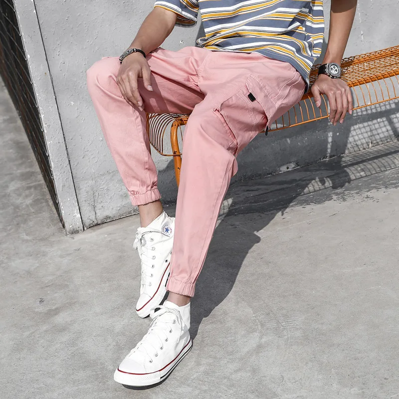 Fashion Harajuku Hip Hop Cargo Pants Men Joggers Pockets Pant Streetwear Male Mens Elastic Waist Pant pantalones hombre