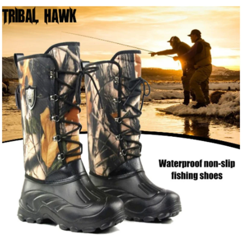 

Winter Snow Boots Warm Non-slip Outdoor Working Hiking Hunting Shoes Thermal Velvet Fishing Waders Waterproof with Steel Nails