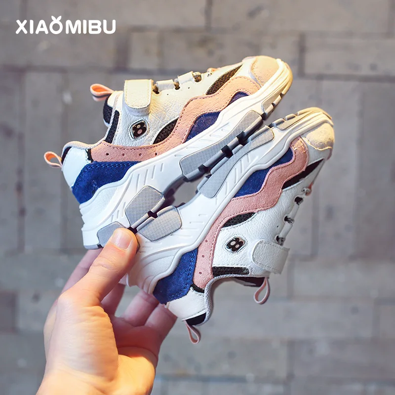 

Children's Ins Super Fire Sports Shoes Boys 2019 Spring and Autumn New Girls Leather Old Casual Shoes