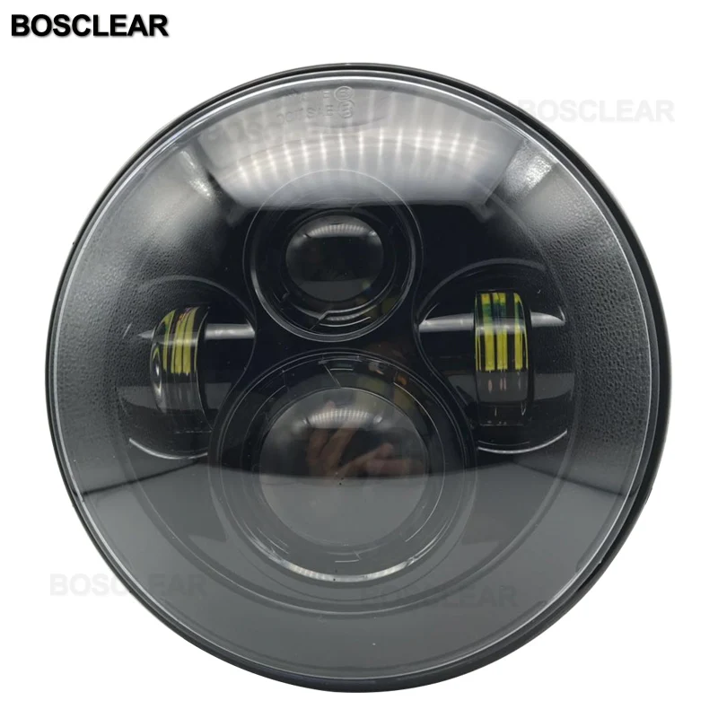 7 дюймов круглые светодиодные фары неограниченный Rubicon uaz4x4 Land Rover Hummer Suzuki Samurai Nissan ToyotaFJ Mazda Miata Ford F150 - Цвет: 40 without DRL black