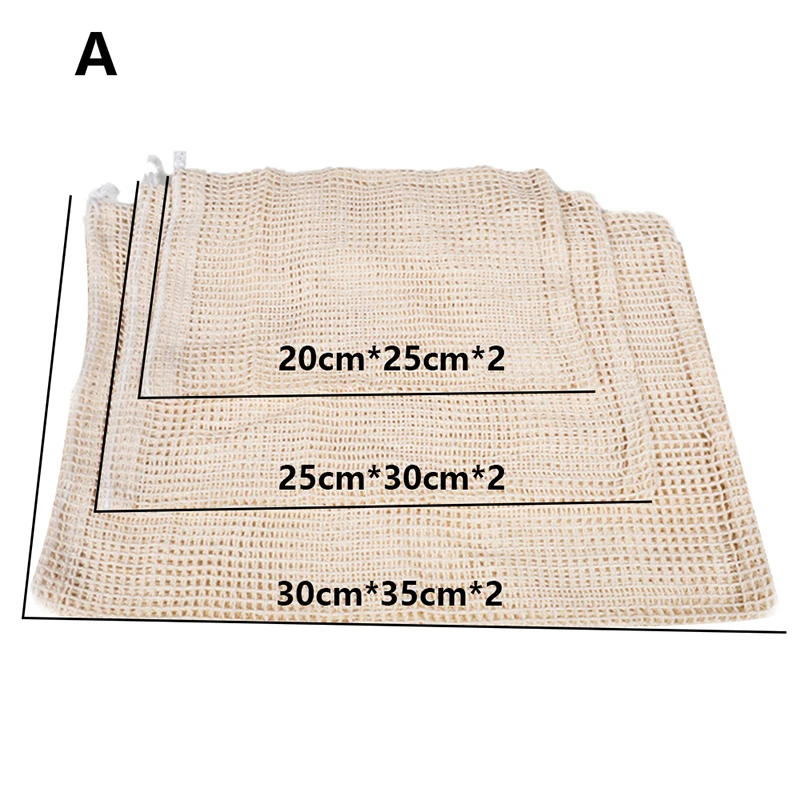 Co дружественные Многоразовые продукты мешки моющиеся мешки для хранения фруктов овощей с шнурком Органайзер сетчатый мешок для хранения - Цвет: A