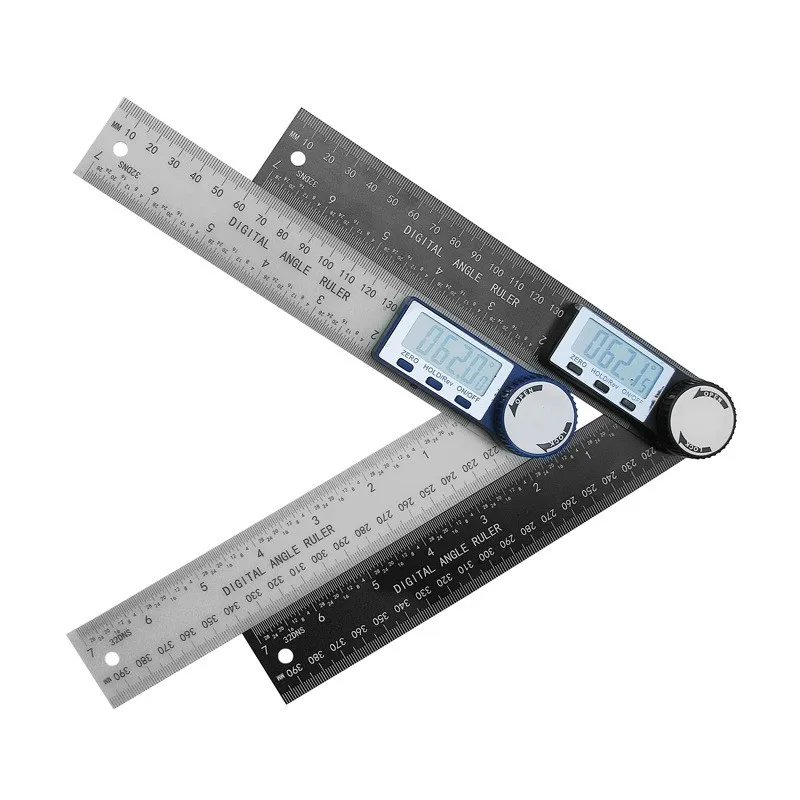 

0-360°/0-200mm Digital Display Carbon Fiber Digital Angle Ruler Inclinometer Goniometer Protractor Angle Finder Measuring Ruler