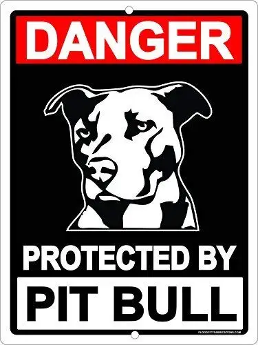 Warning Protected Pit Bull Pitbull Dog Beware Sign 8&quot X 12&quot inch Metal Aluminum Herty | Дом и сад