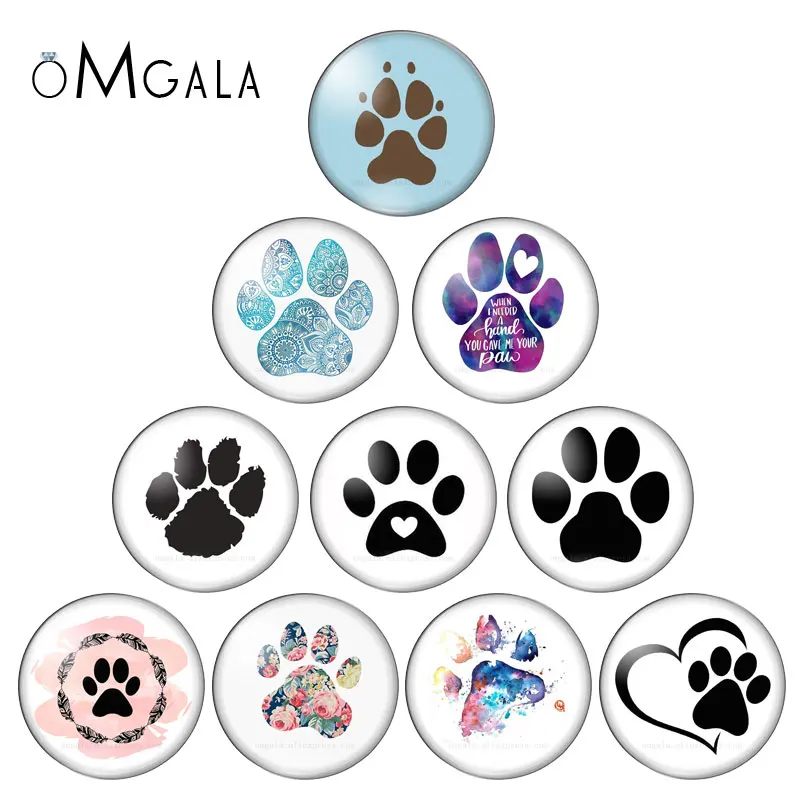Animlas кошка собака Лапа 10 шт смешанные цвета мм/12 мм/18 мм/20 мм/25 мм/30 мм круглый фото