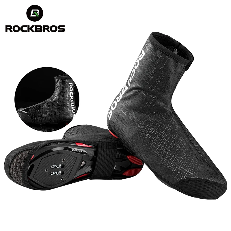 ROCKBROS Велоспортный теплый обувной чехол с закрытой пяткой зимние ветрозащитные MTB