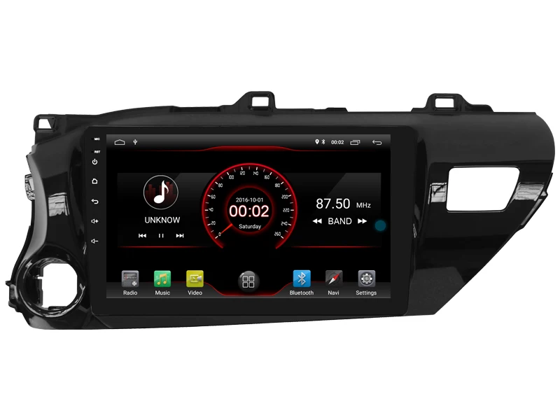 Excellent Car Multimedia Player 10.1inch IPS Screen Monitor Yaris GPS tape recorder Bluetooth Android 9.0 For Toyota Hilux 2016 Auto Audio 3