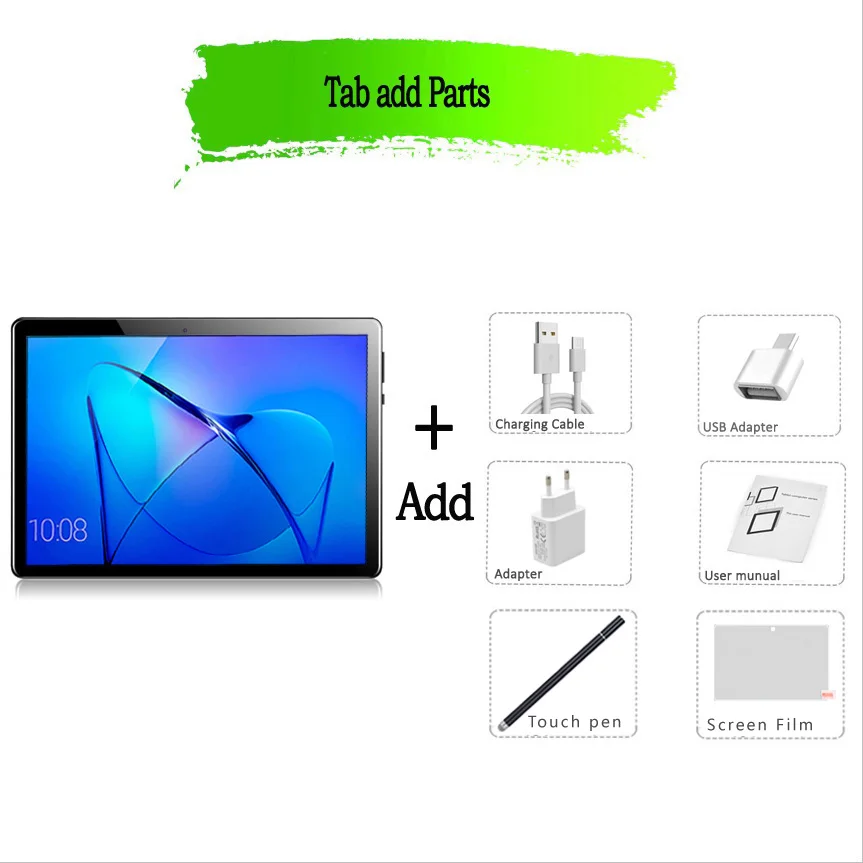 10.1 Inch Android 10.0 Tablet Pc Android Tablet Octa Core 4GB RAM 64GB ROM 3G/4G Network Mobile Phone Call AI Speed-up Touch Pen best samsung tablet Tablets