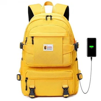 

2020 Fashion Yellow Backpack Children School Bags For Girls Waterproof Oxford Large School Backpack For Teenagers Schoolbag