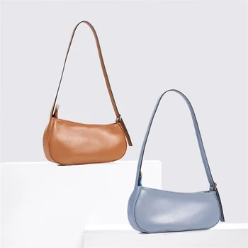 

2020 Leather Shoulder Bag New Low Price Casual Underarm Bag Baguette Shape Bags Women Fashion Handbag Designer Bolsa de hombro