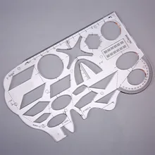 Venda quente multifuncional geométrica régua geométrica desenho modelo ferramenta de medição para material de escritório escolar