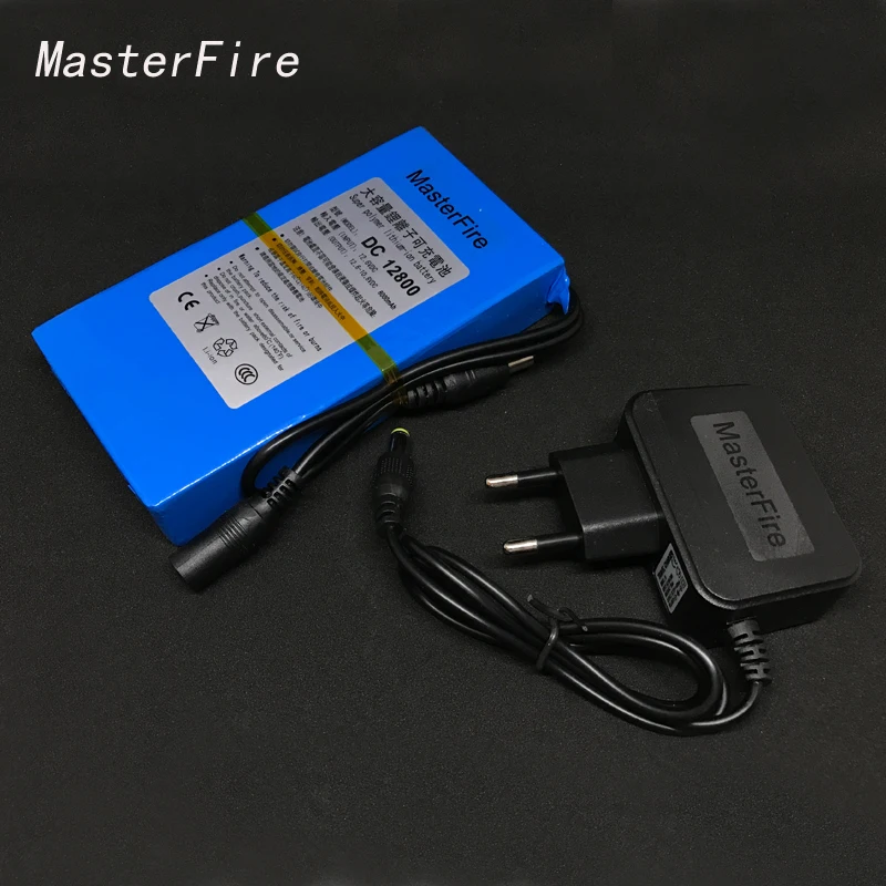 20 компл./лот MasterFire DC 12V 8000MAH супер Перезаряжаемые Батарея резервный литий-ионные аккумуляторы пакет для DC камера видеонаблюдения 12800