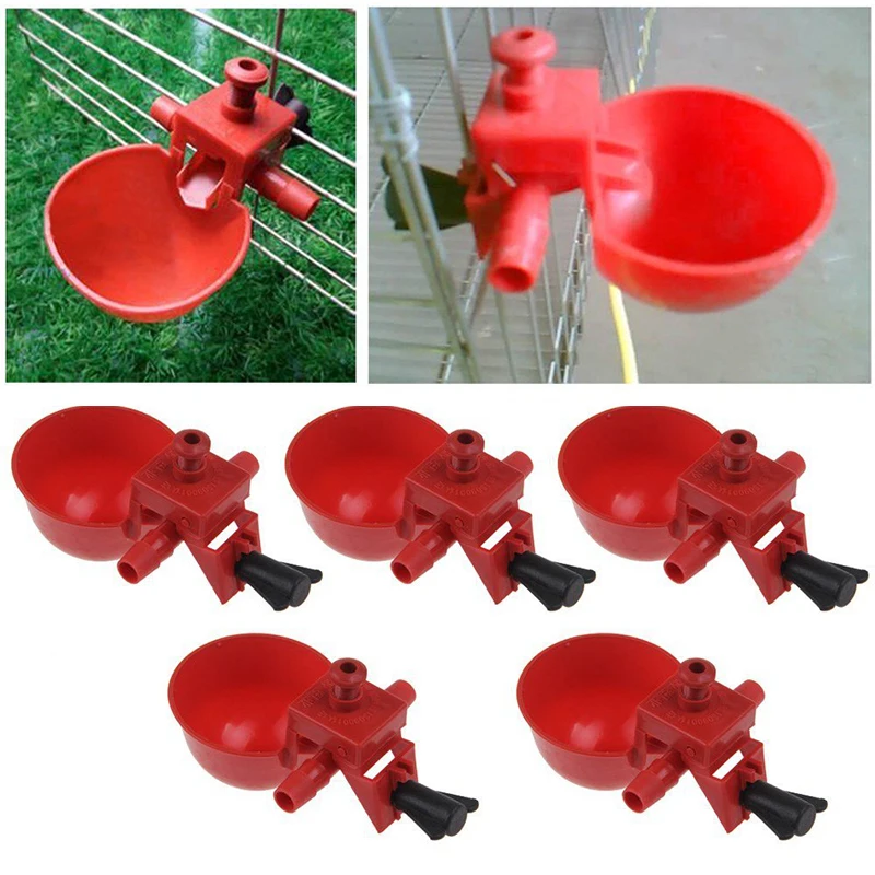 Best Selling 2019 Products Feed Automatic Bird Coop Poultry Chicken Fowl Drinker Water Drinking Cups 5Pcs