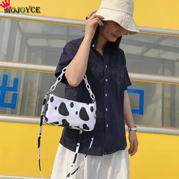 

Women Oxford Shoulder Bags Fashion Ladies Messenger Ladies Fashion Shoulder Bag Handbags Cow Spot Chain Handbag Purse