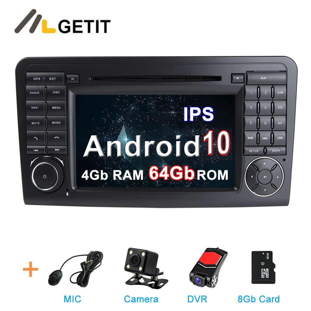 4G CAMERA-DVR-SD 64G DSP Android 10 Автомобильный DVD стерео плеер для Mercedes/Benz GL ML CLASS W164 ML350 ML500 X164 GL320 с Wifi BT gps радио - Цвет: 4G CAMERA-DVR-SD