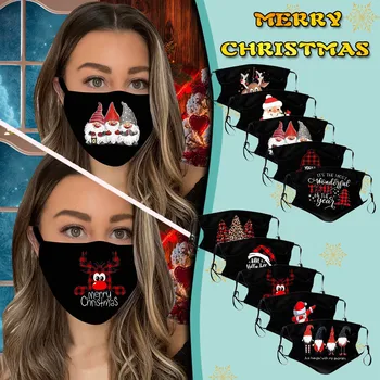 

5/10PCS adults mascarillas Christmas Print mouth masks Reusable Breathable mascarilla navidad Protection Earloop face mask F