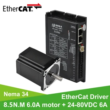 

Rtelligent Nema 34 24-80VDC 6A EtherCAT Fieldbus Stepper Motor Driver with Nema 34 8.5N.M 4.0A Stepper Motor for CNC mechine