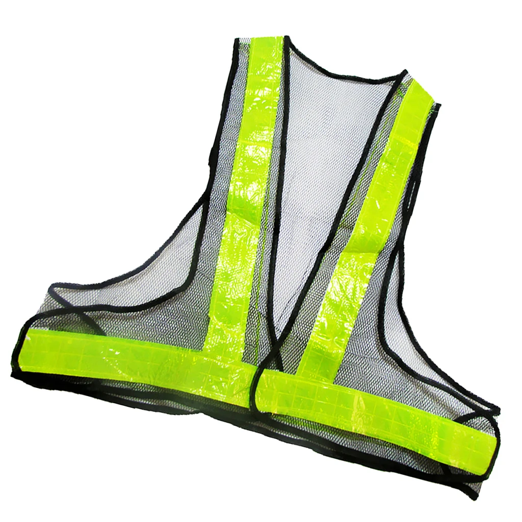 Reflective Safety Security Visibility Vest Gear Stripe Jacket Vest -Black