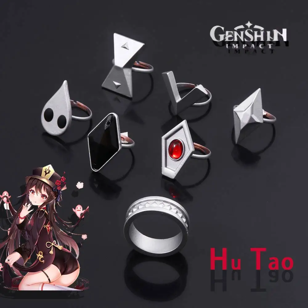 Набор колец для косплея Genshin Impact Hutao игровые персонажи одинаковые регулируемые