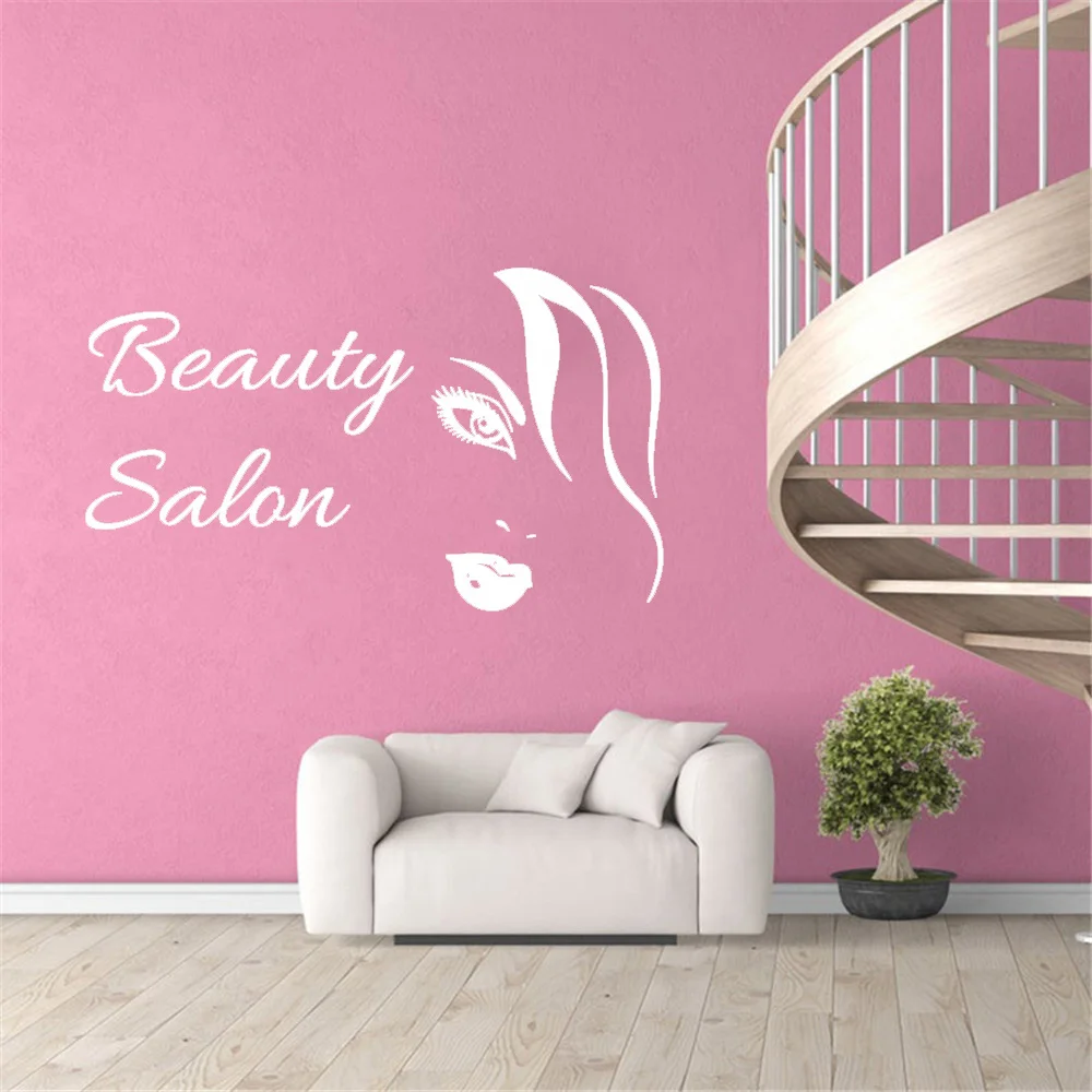 

Wall Decal Beauty Salon Vinyl Art Wall Sticker Fashion Poster Woman Make Up Wall Mural For Beauty Hair Salon