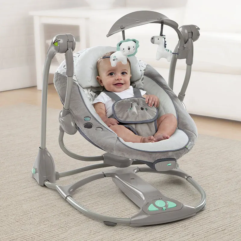  Newborn Baby Multi-function Music Electric Swing Sleeping Comfort Cradle Foldable Shaker Rocking Ch