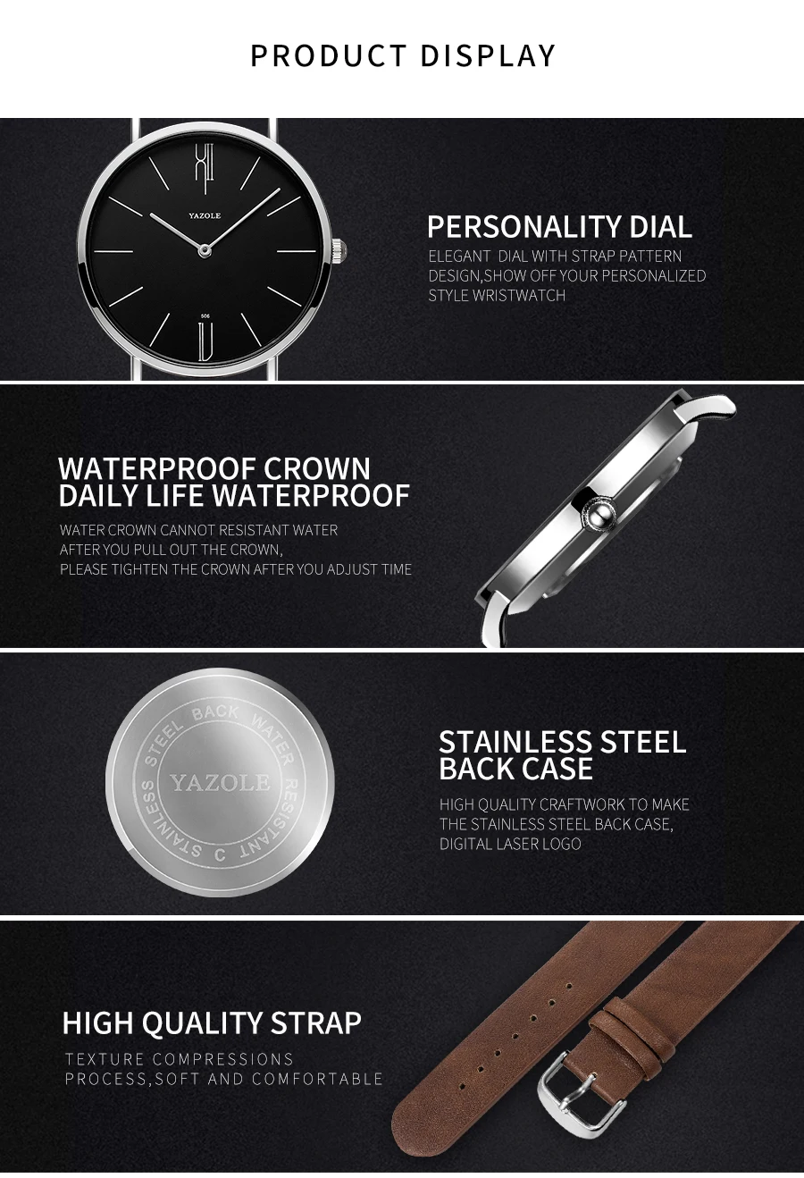 New Men's Watch Minimalist Modern Creative Quartz Watch For Men UltraThin Leather Casual Male Wristwatch Clock Relogio Masculino