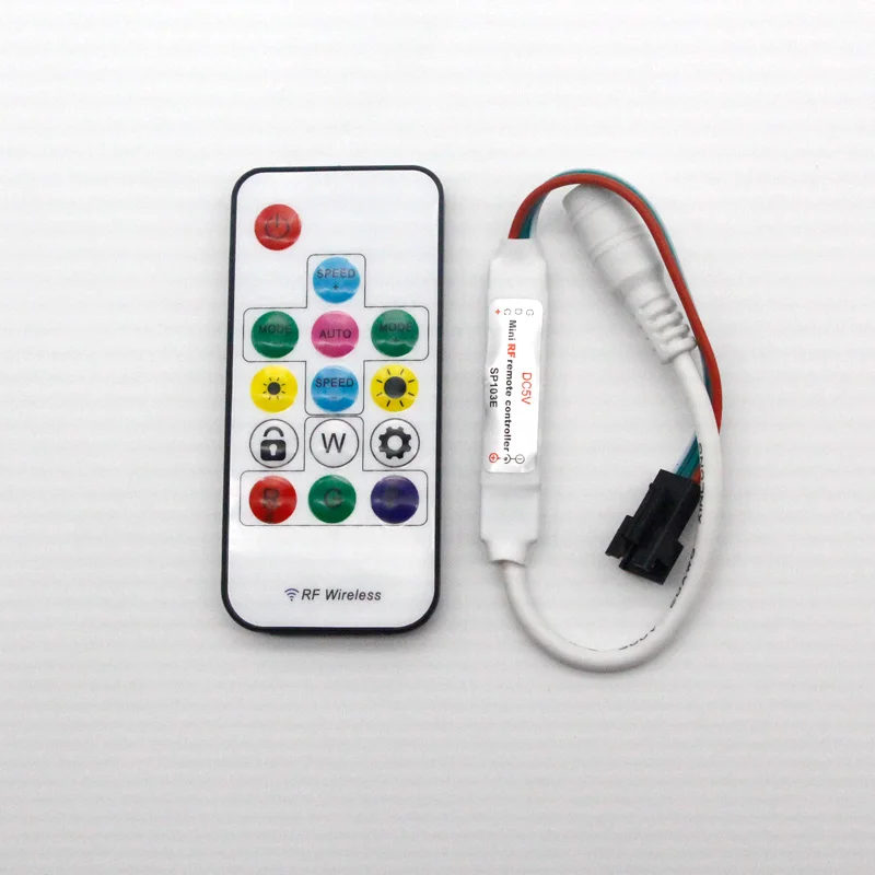 SP103E 14Key Wireless Remote Mini RF LED Controller For WS2812 WS2811 SK6812 Dream Color 5050 Light Strip light DC 5V 12V | Лампы и