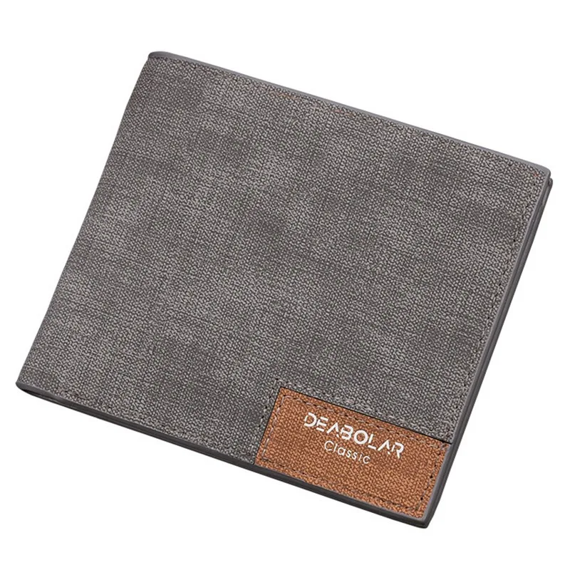 Роскошный высококачественный мужской кошелек из искусственной кожи, двойной бумажник, держатель для кредитных карт, клатч - Цвет: Серый