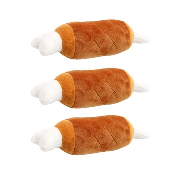 

3Pcs Plush Pet Dog Cat Chicken Legs Plush Tosy Interactive Sound Toys Pet Supplies Dog Plush Toys