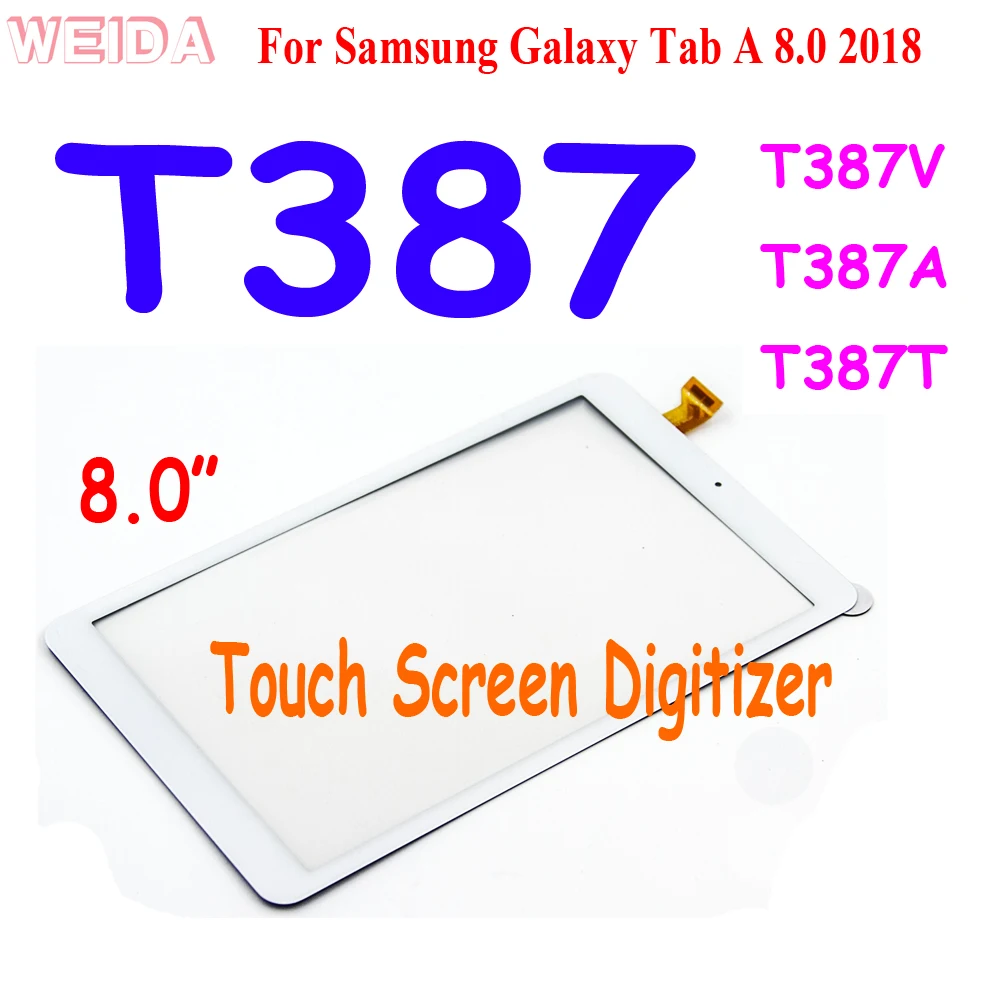 Touch Screen Replacement for Samsung Galaxy Tab A 8.0 2018 Black Digitizer Glass Assembly for T387 SM-T387V T387T T387A WithTools,Pre-Installed Adhesive 