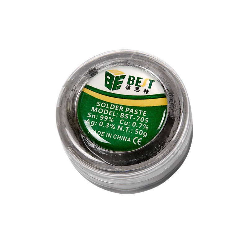 Паяльная паста BST 705 50g сильная клейкая без свинца серебристая поток для пайки