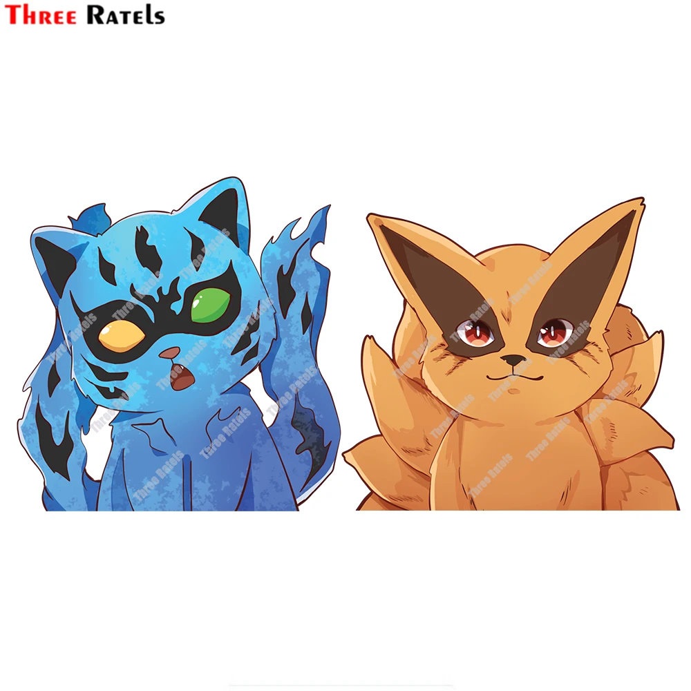 Three Ratels E77 Kurama And Matatabi Chibi Personality Creative Cartoon  Stickers Body For Car Vinyl Car Wrap