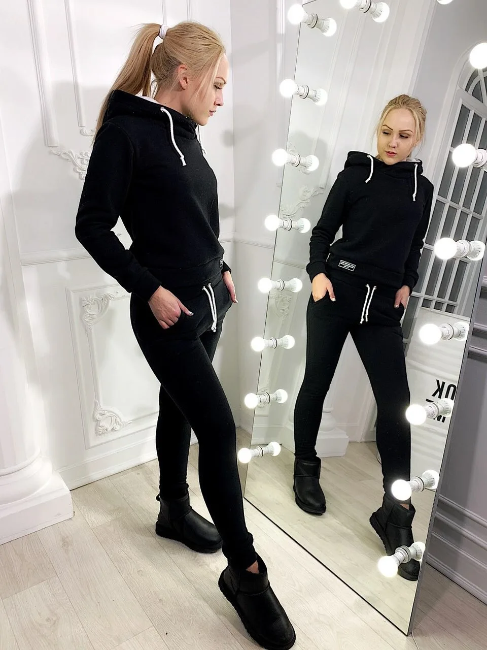 Зимний женский плюс бархатный Спортивный Повседневный свитер костюм женский спортивный костюм для женщин толстовки Размер s-xl