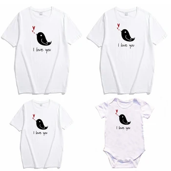 

Family Tshirts Fashion Mommy and Me Clothes Baby Girl Clothes I Love Cotton Family Look Father and Son Mom and Daughter Matching