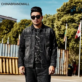 

N126 # Trend Big Size Cowboy Loose Coat Male Fat Plus Fat Plus Cowboy Jacket Male Cowboy Top 2x-6xl