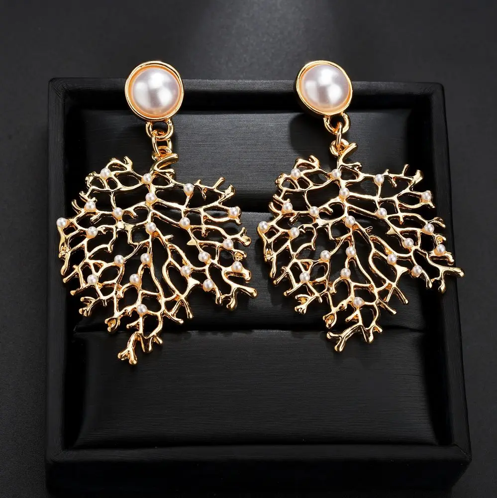 Женские серьги подвески MissCyCy корейские вечерние золотого цвета из цинкового