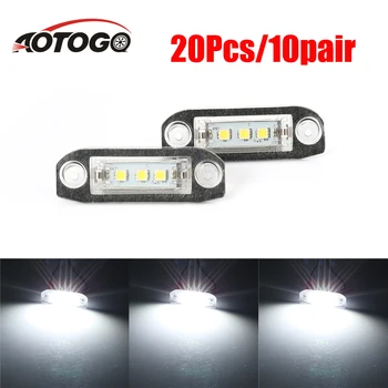 

20Pcs/10pair Canbus LED License Plate Light For Volvo S80 XC90 S40 V60 XC60 S60 C70 V50 XC70 V70 White Car-Styling Number Lamp
