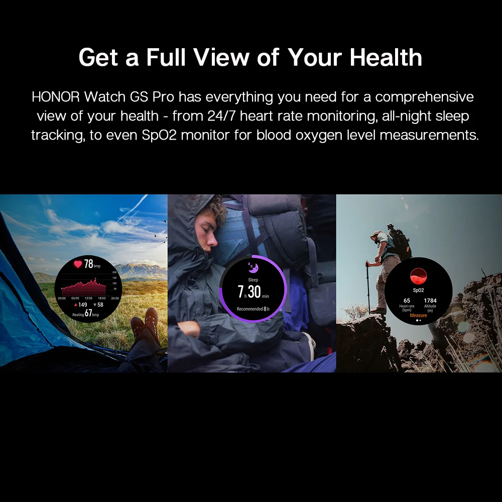 Global Version Honor Watch GS Pro Smart Watch SpO2 Smartwatch Heart Rate Monitoring Bluetooth Call  5ATM  Sports Watch for Men