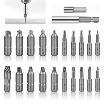 

Dreamburgh 22Pcs Damaged Stripped Screw Extractor Set for Broken Screw All-Purpose HSS Broken Bolt Extractor Screw Remover Set