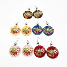 Newest Fashion Flowers Earrings Tortoiseshell And Pearls For Women Girl's With Matching Bangles Jewelry Accessories