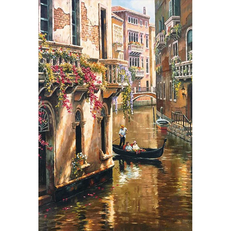 

DIY Diamond Painting 5D Water Town Ship Resin Full of Crystals Amazon Wish AliExpress Cross Border Large Amount Favorably