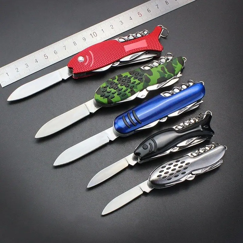 

Swiss Knife Multifunctional Multiple Colors Pocket Utility Knife Camping Outdoor Hiking Equipment Mini Keychain Folding Knife