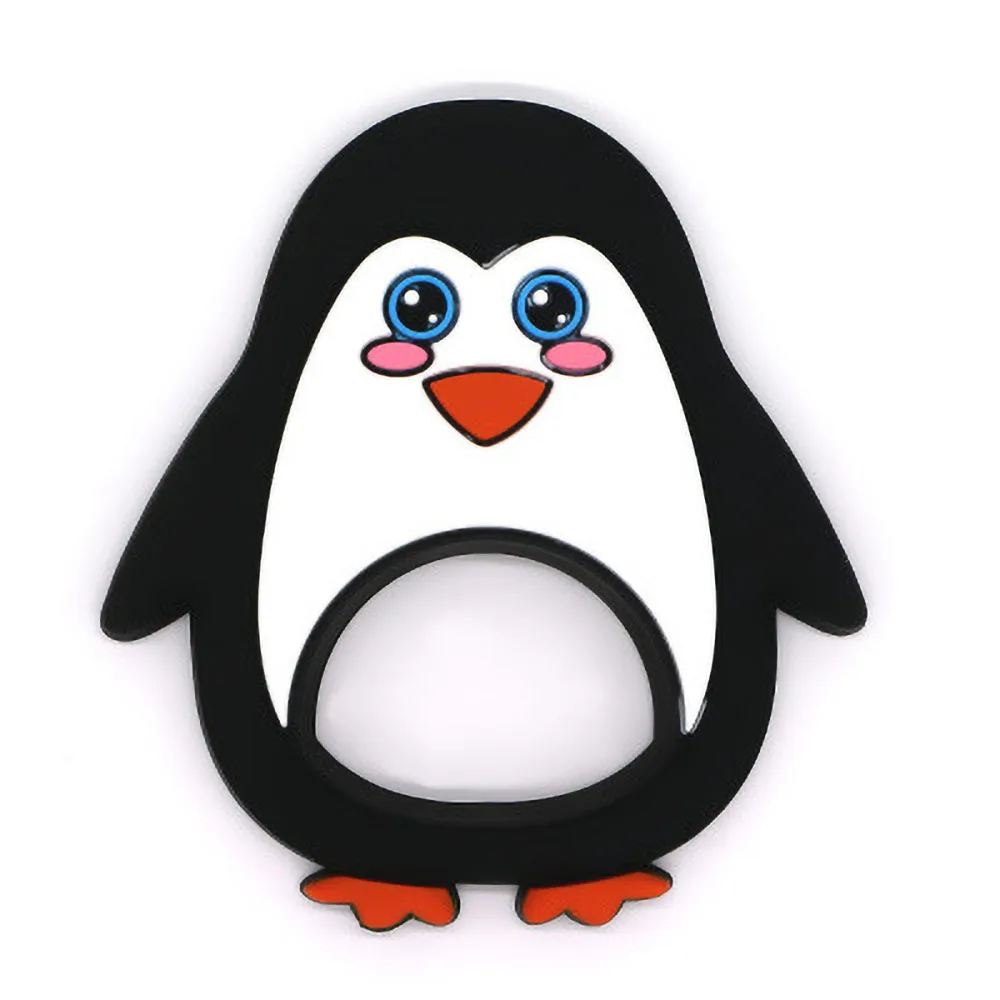 Baby Silicone Teethers Food Grade Silicone Cartoon penguin Teether DIY Teething Toys For Teeth Infant Baby Teethers