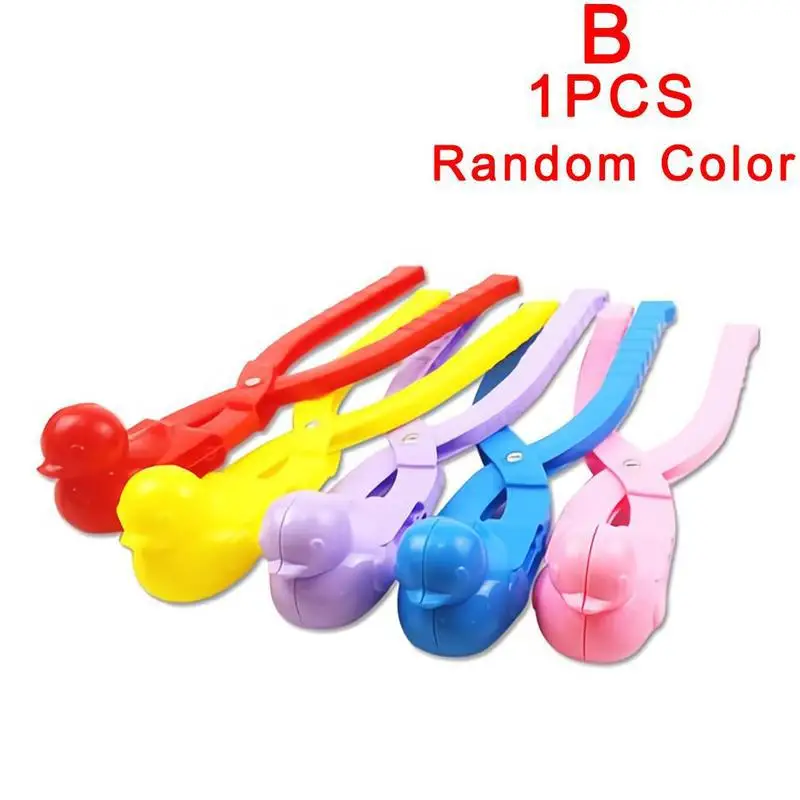Мультфильм утка в форме снежок сделать клип открытый зимний снег Песок Плесень инструмент Снежный шар Производитель клип уличная игрушка для детей - Цвет: Random Color B