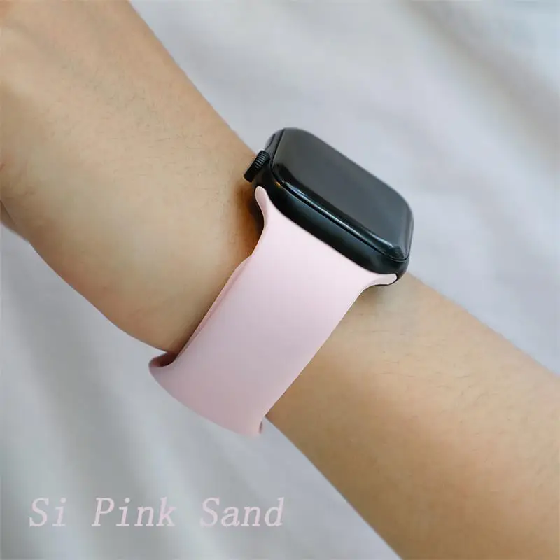 Si Pink Sand Ремешок для apple watch 5 4 ремешок 44 мм iwatch ремешок 42 мм correa 38 мм 40 мм спортивный силиконовый браслет ремешок для часов 4 3 2 - Цвет ремешка: Si Pink Sand