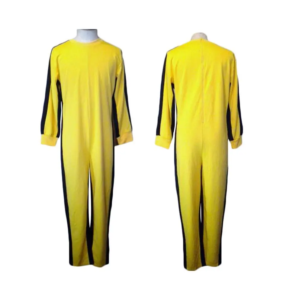 Günstig Bruce Lee Strampler für Kind Erwachsene Gelb Wushu Uniformen Kung Fu Set Wu Shu Kleidung Chinesischen Kostüm für Männer Martial kunst Sets