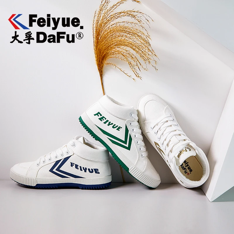 Feiyue/Высокая Повседневная парусиновая обувь; коллекция 8103 года; модная Вулканизированная обувь на плоской подошве; женская и мужская обувь; 3 цвета; эластичная стелька; сезон осень-зима; обувь на плоской подошве
