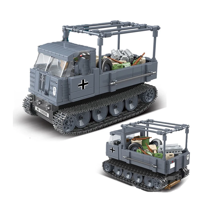 Конструктор Танк WW2 Детский конструктор с полугусеничными машинками оружие