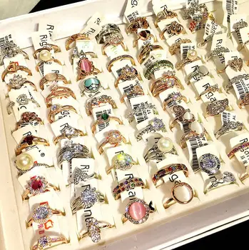 

36 Pcs/lot fashion women fashion alloy ring lot wholesale luxury women jewelry ring lot wholesale
