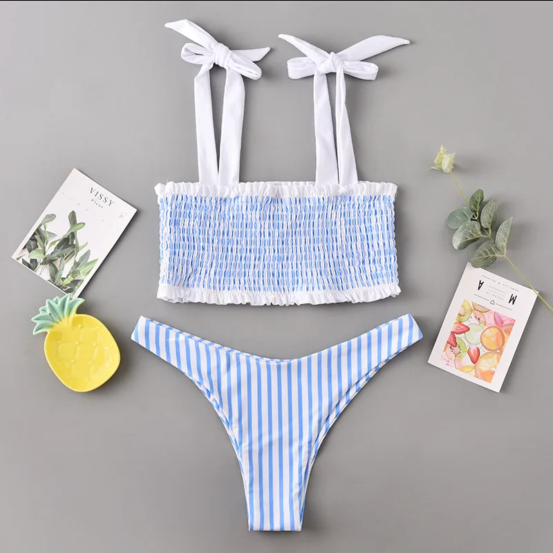 

2020 New Style Swimsuit Fringe Playing Football with Two-Piece Swimsuit Women's Eu US Style Sexy Bikini Free Shipping